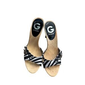 Vintage guess zebra print kitten heel sz 5.5